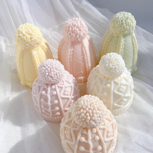 Christmas Winter knitted Hat Silicone Candle Mould