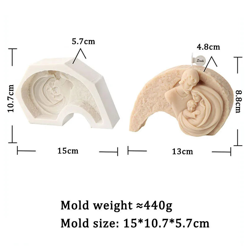 Jesus Family Statue Candle Silicone Mould