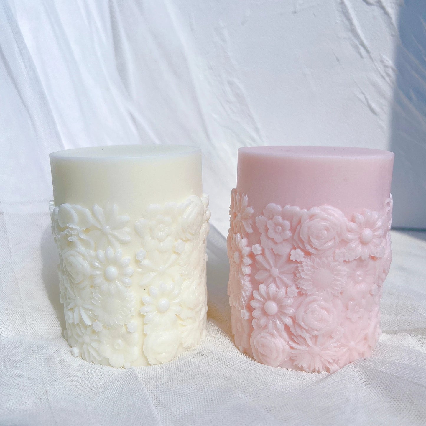 Flower Pillar Candle Mould for Floral Home Decor