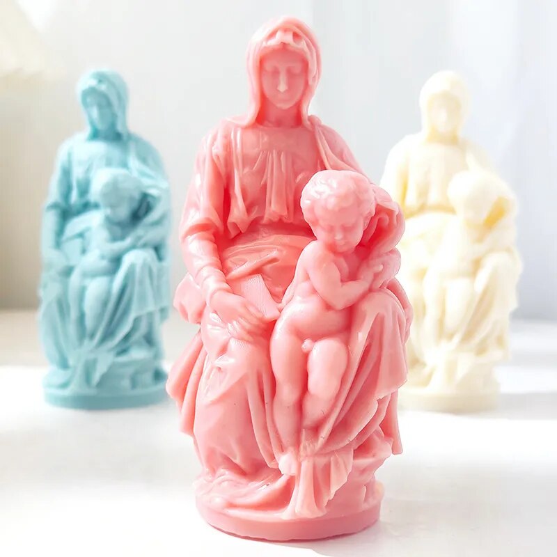 Virgin Mary Mother and Child Soy Wax Candle Mould
