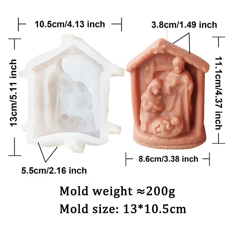 Jesus's Family Candle Silicone Mould