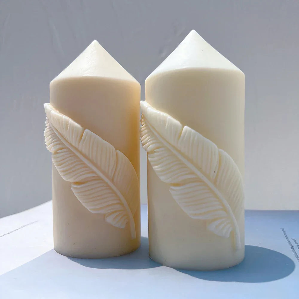 Feather Pillar Candle Silicone Moulds