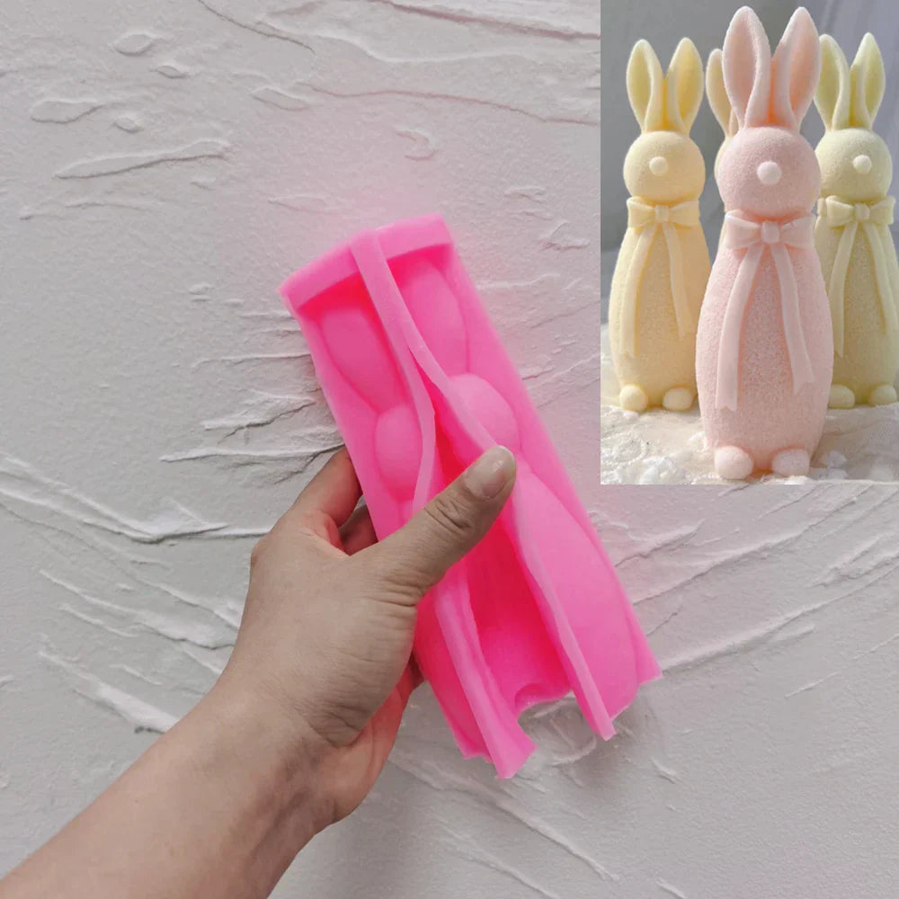 Flocked Rabbit Silicone Candle Moulds