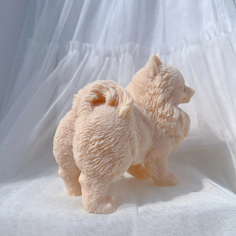 Adorable Pomeranian Puppy Candle Mould