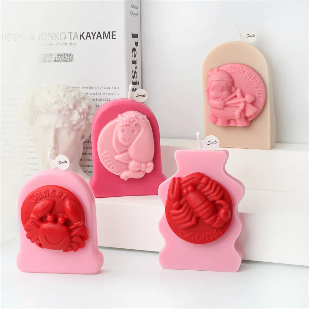 Astrology Art Craft DIY 12 Constellation Silicone Candle Moulds