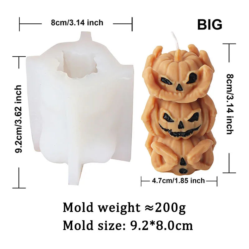 Halloween Devil Pumpkin Skull Candle Mould