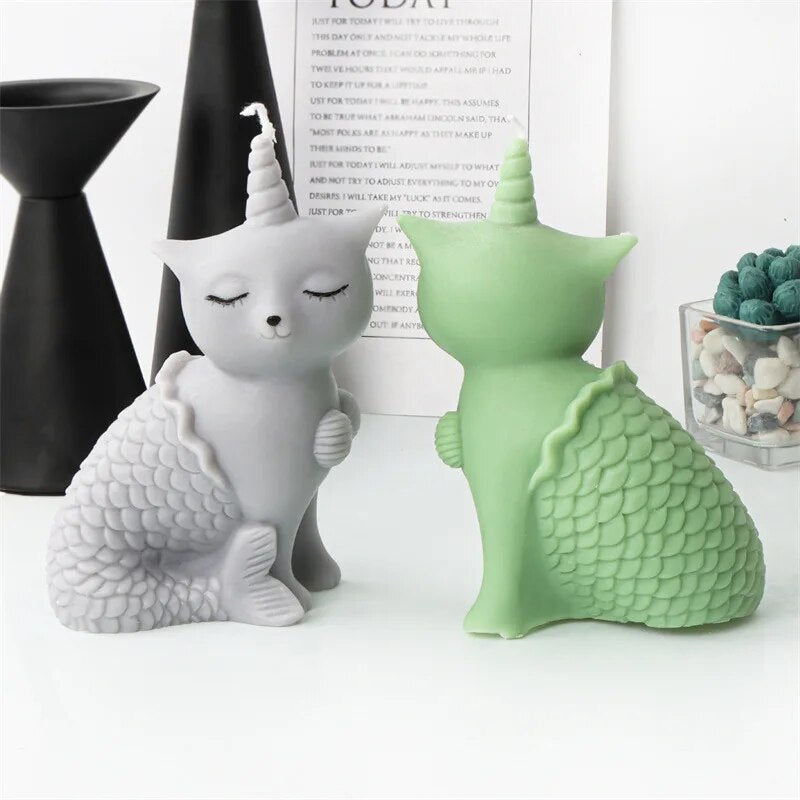 Mermaid Unicorn Cat Candle Mould