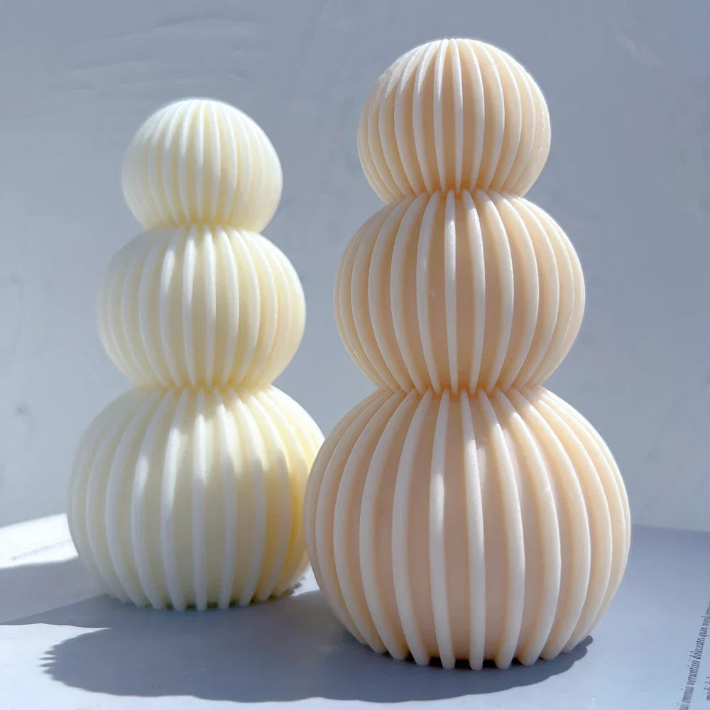 Ball Ribbed Pillar Candle Mould