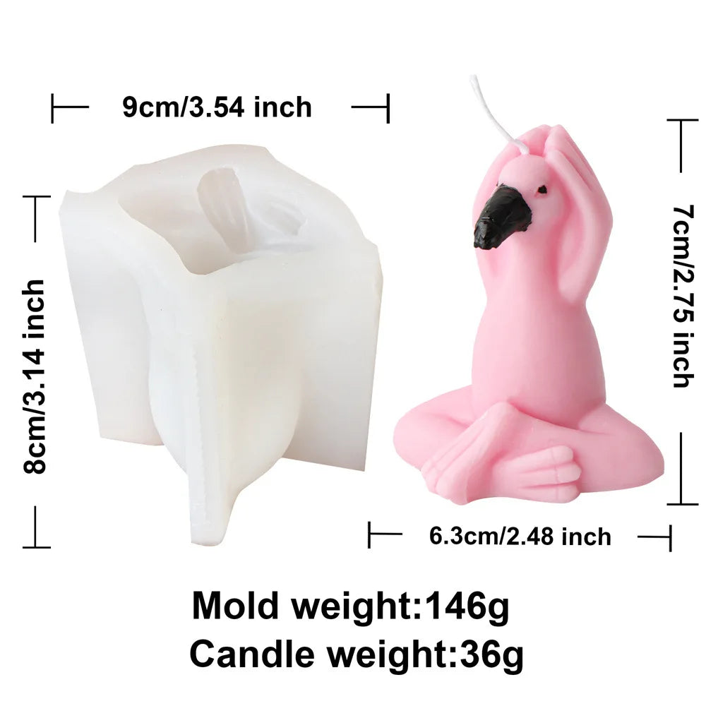 3D Flamingo Silicone Candle Mould for Cute Bird Crafts