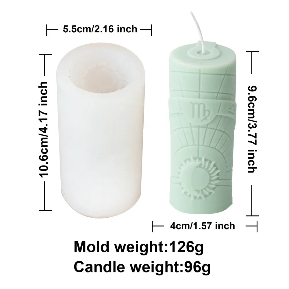 3D Constellation Pillar Candle Mould for Zodiac Designs