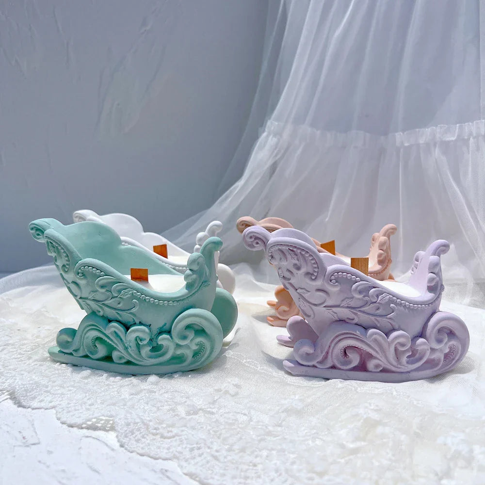 Christmas Sleigh Silicone Candle Vessel Mould