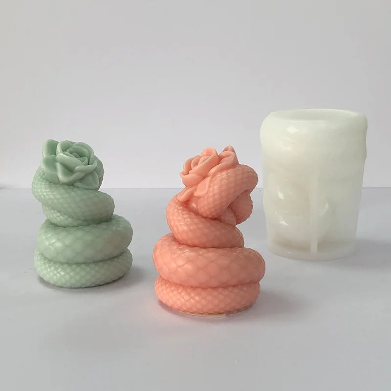 Snake Shaped Rose Candle Mould