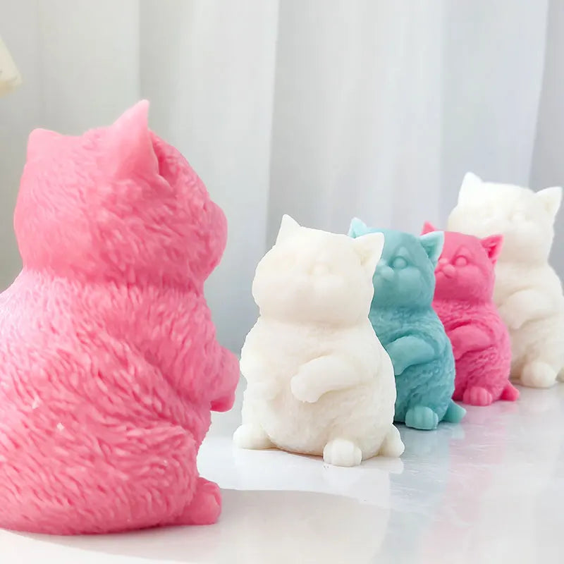 Cute Fat Cat Silicone Candle Mould