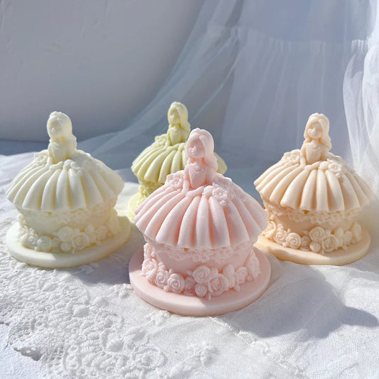 Princess Wedding Dress Cake Shape Candle Mould