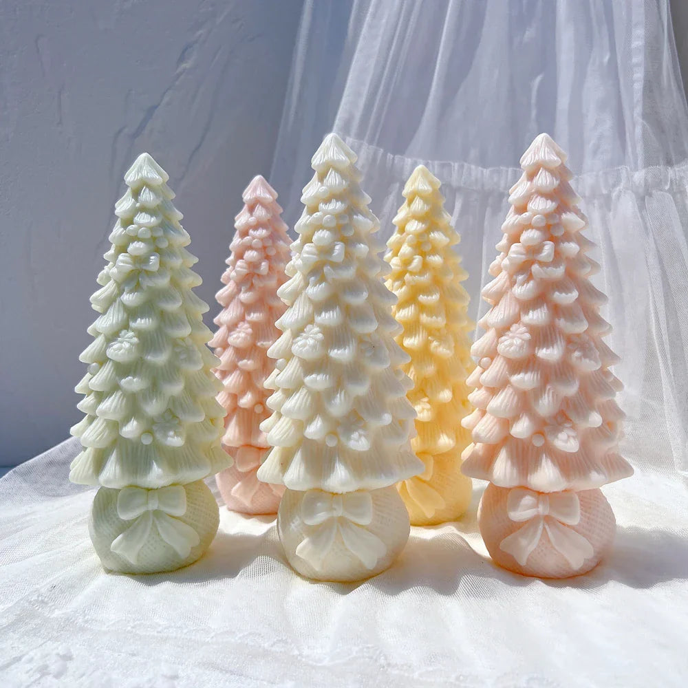 Bowknot Christmas Tree Silicone Candle Mould
