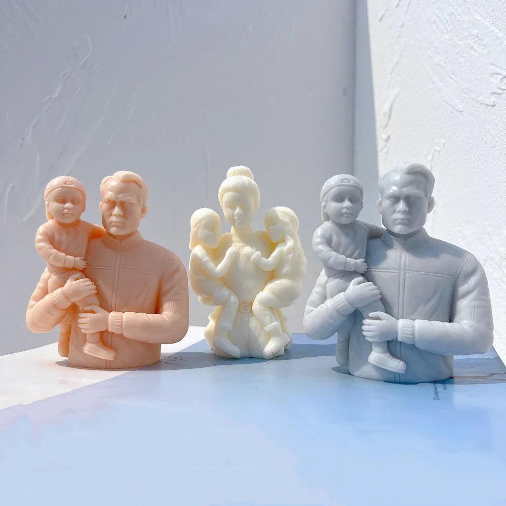 Mother and Father with Child Candle Mold