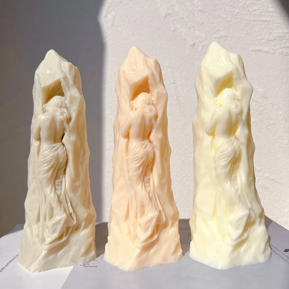 Stone Women Statue Silicone Candle Mould