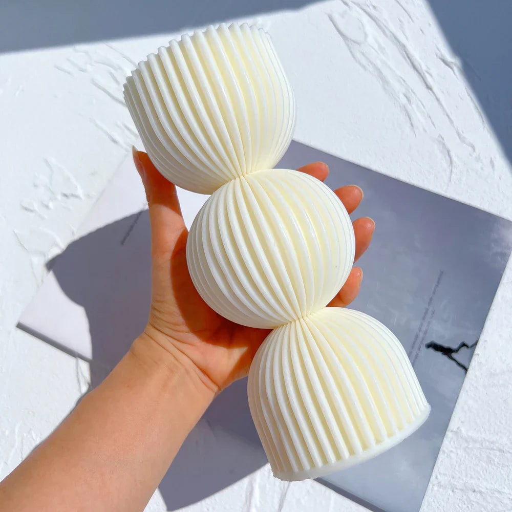 Twist Ribbed Pillar Candle Moulds - Geometric Design