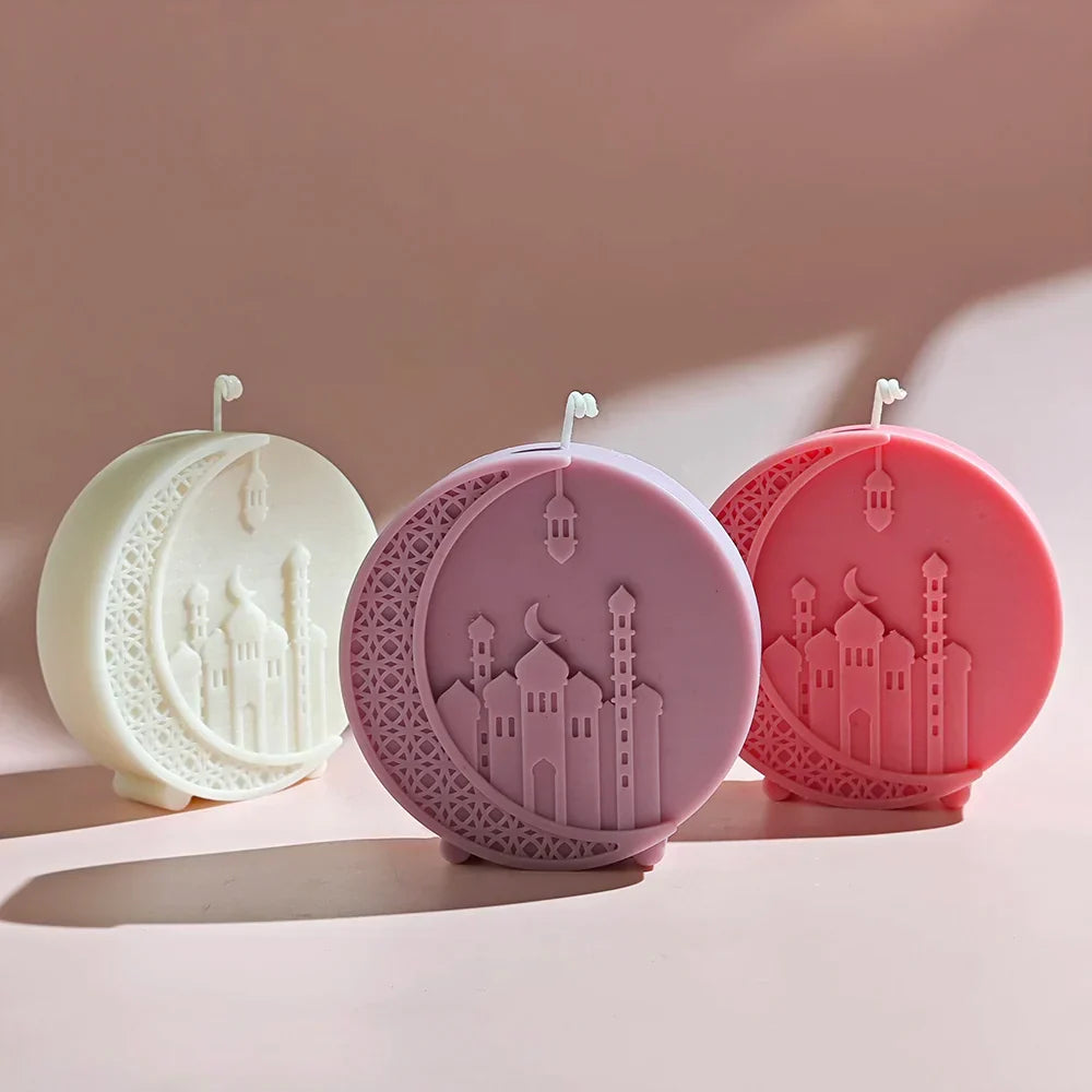 Mosque Style Round Moon Candle Mould