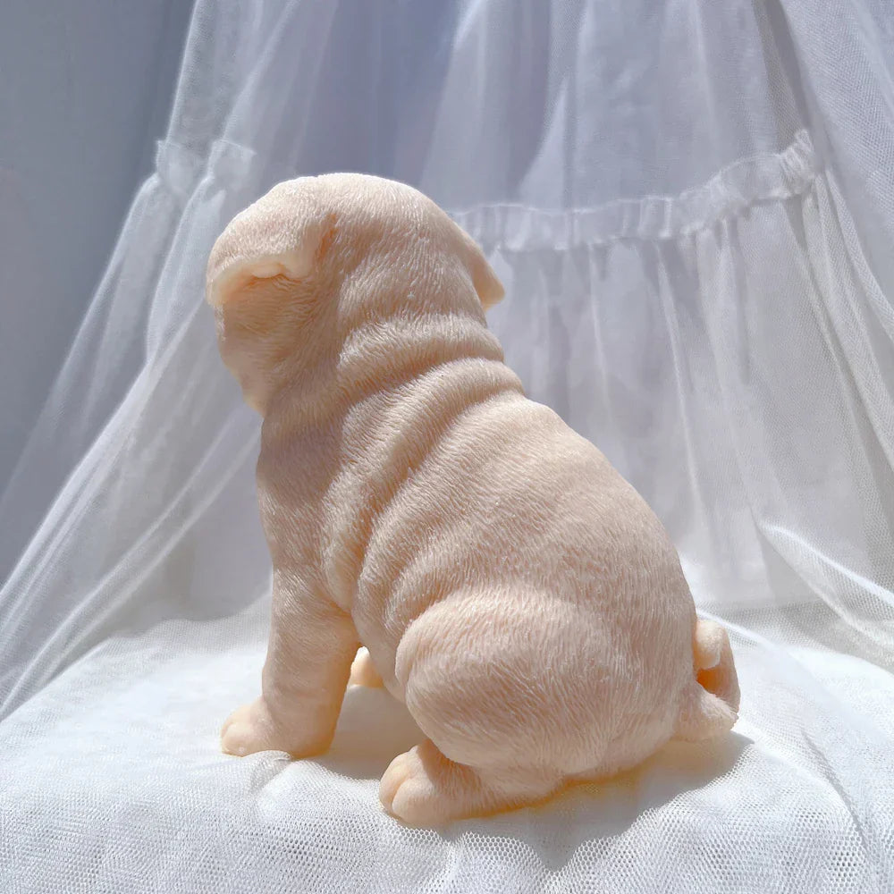 Sitting Pug Dog Candle Mould