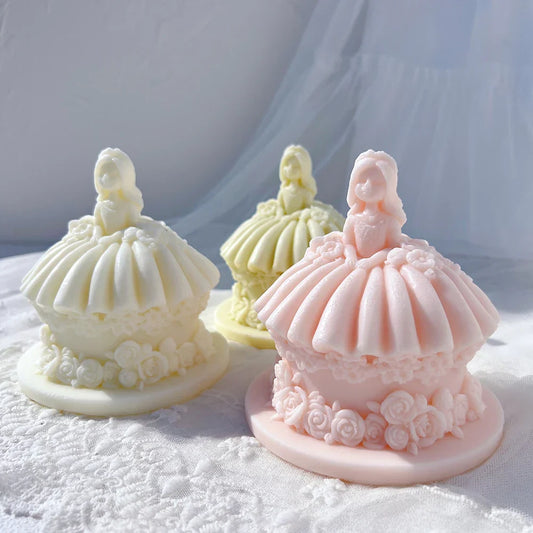 Princess Wedding Dress Cake Shape Candle Mould