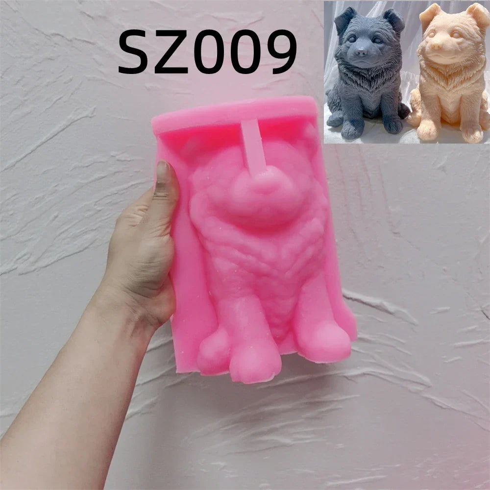 Sitting Puppy Silicone Candle Mould