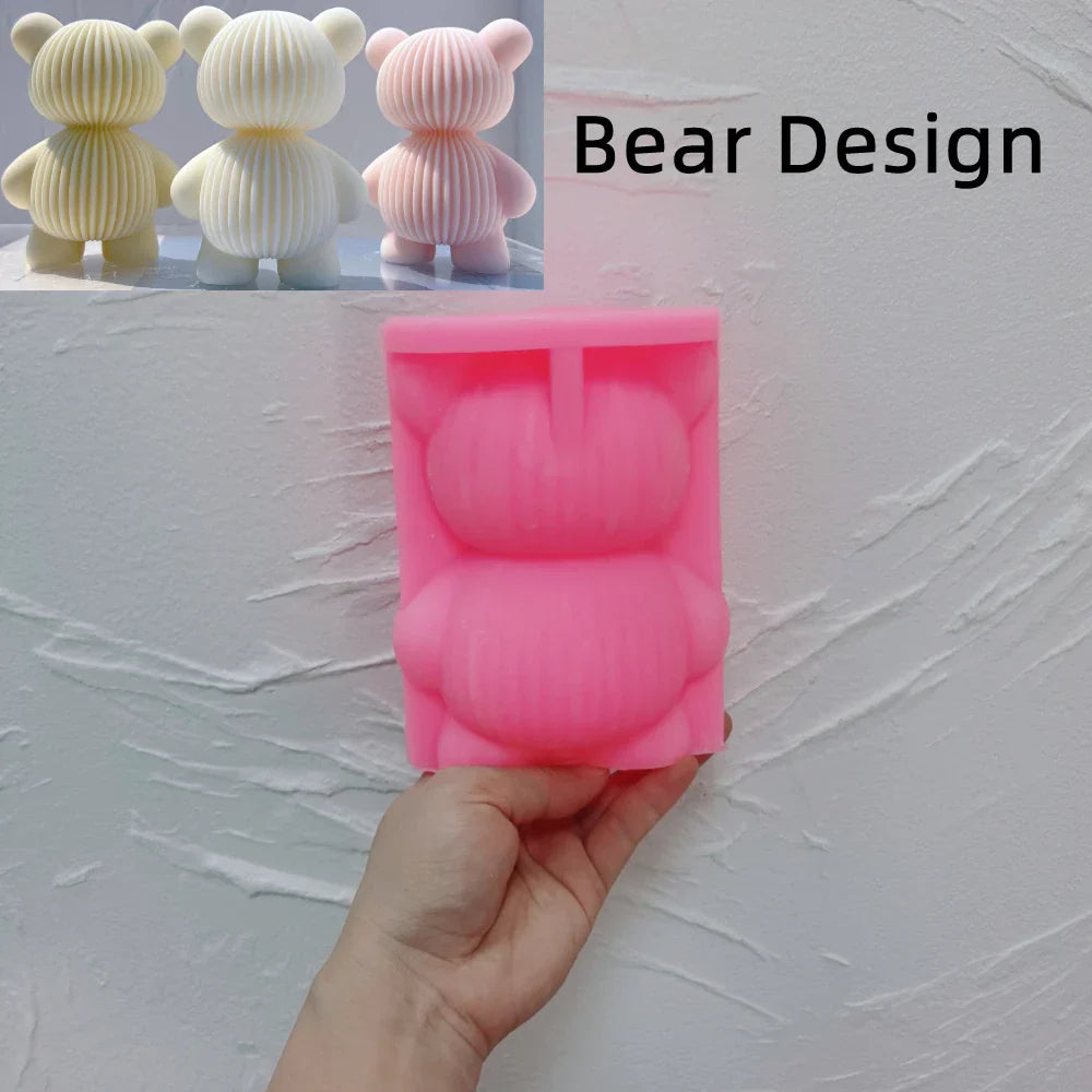 Ribbed Bear Candle Mould