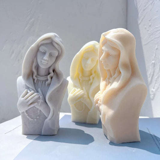 Praying Virgin Mary Sculpture Silicone Candle Mould
