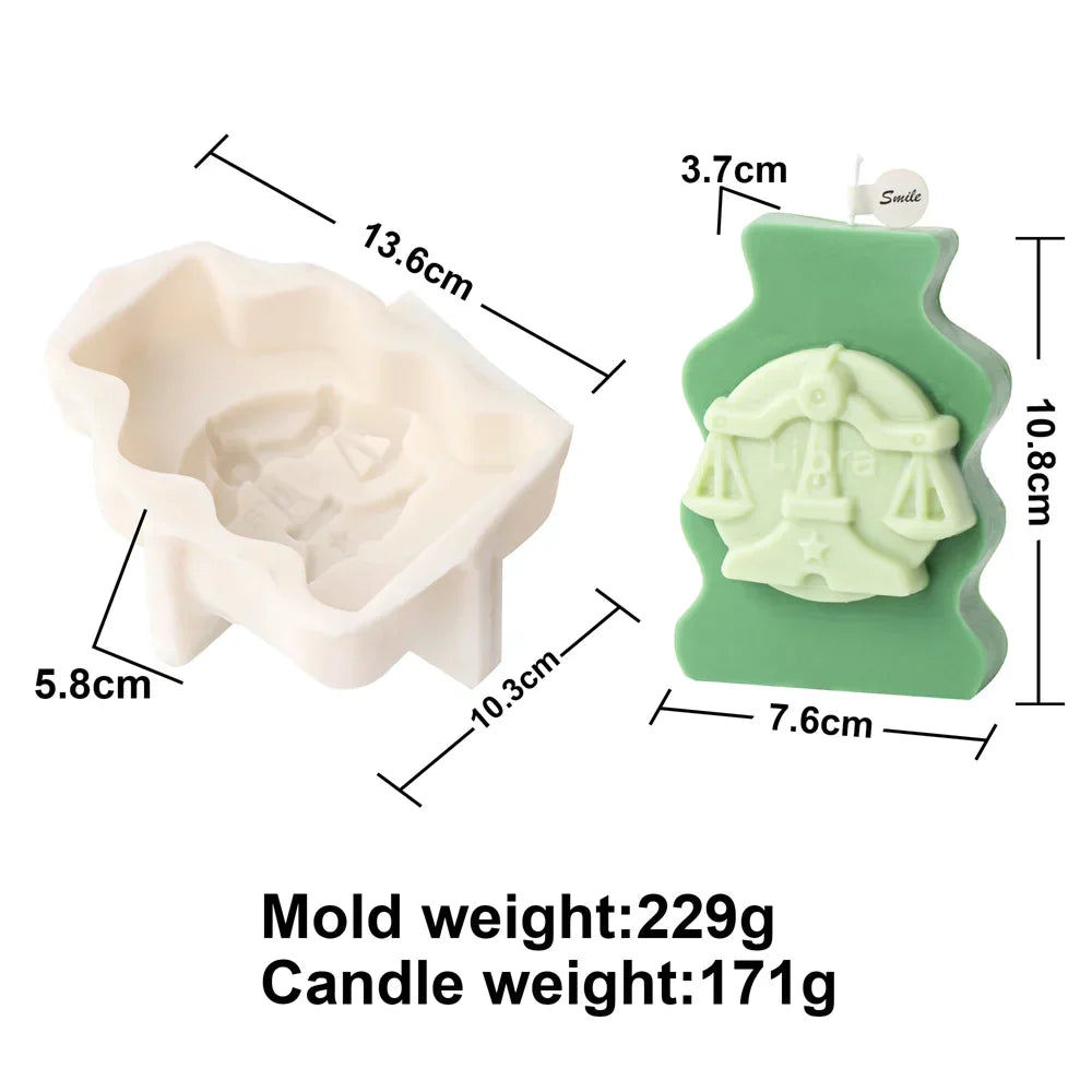 Astrology Art Craft DIY 12 Constellation Silicone Candle Moulds