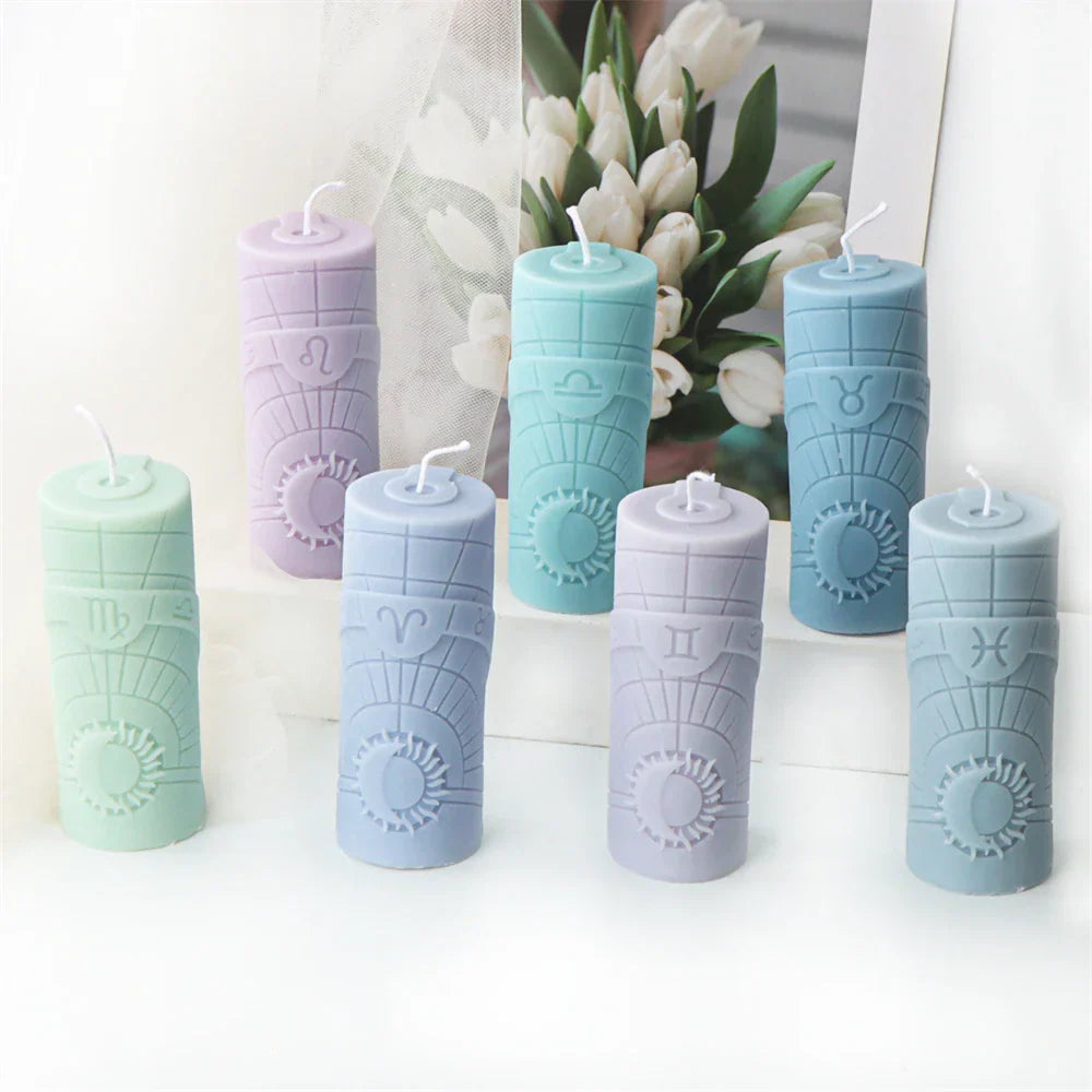 3D Constellation Pillar Candle Mould for Zodiac Designs
