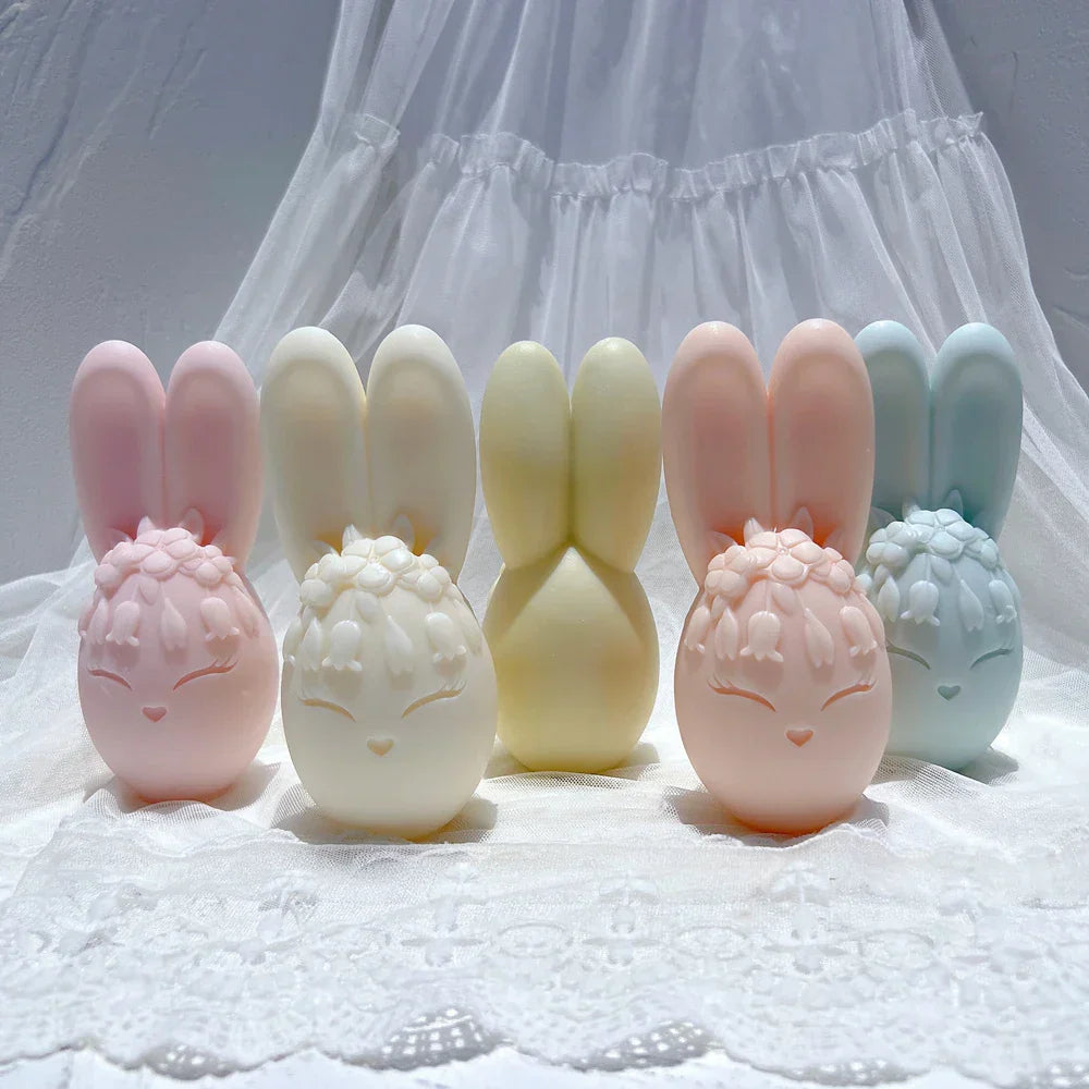 Easter Egg with Rabbit ears Silicone Candle Mould