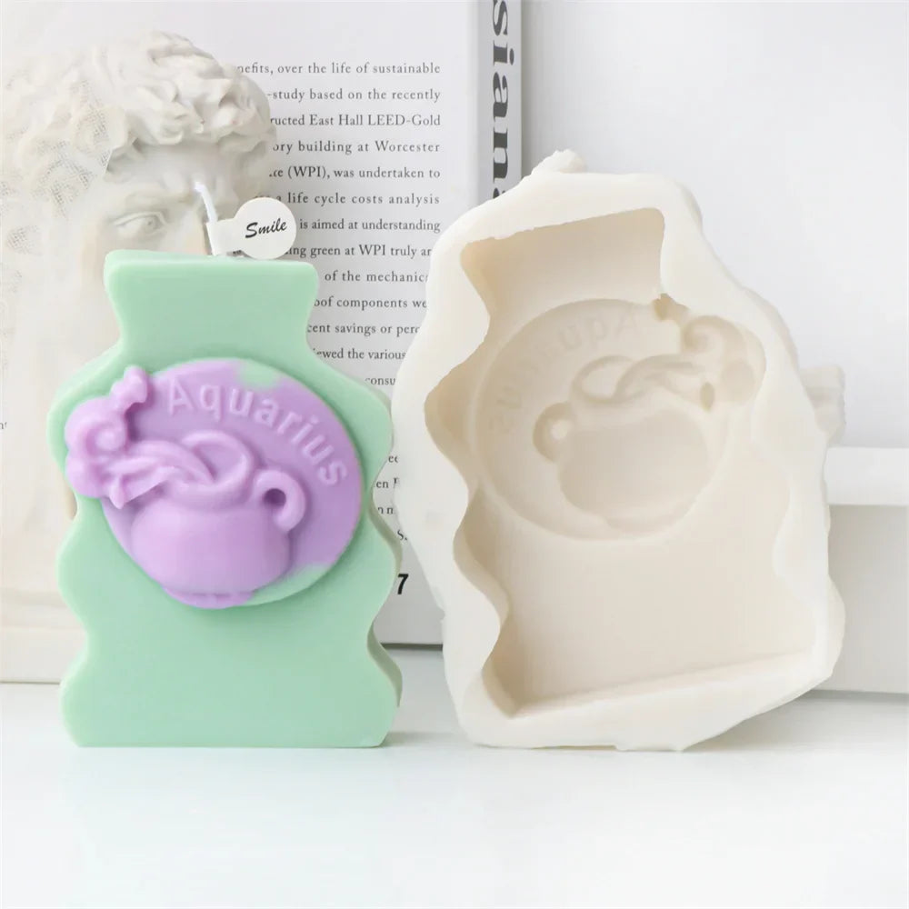 Astrology Art Craft DIY 12 Constellation Silicone Candle Moulds