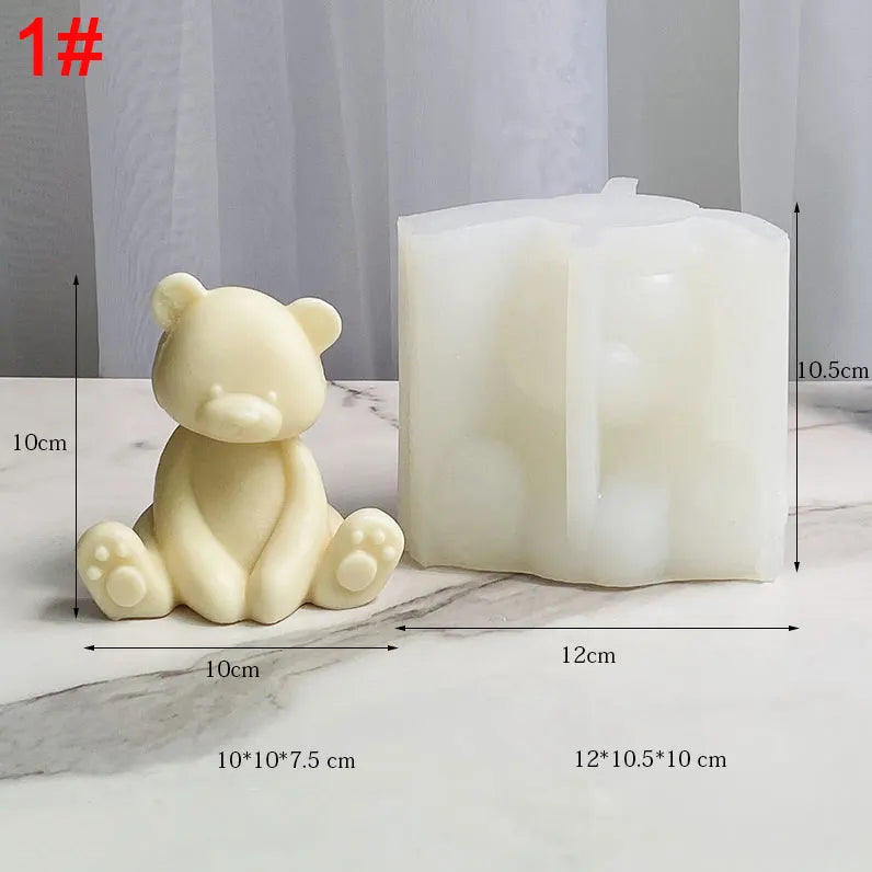 Sitting Bear Candle Silicone Mould
