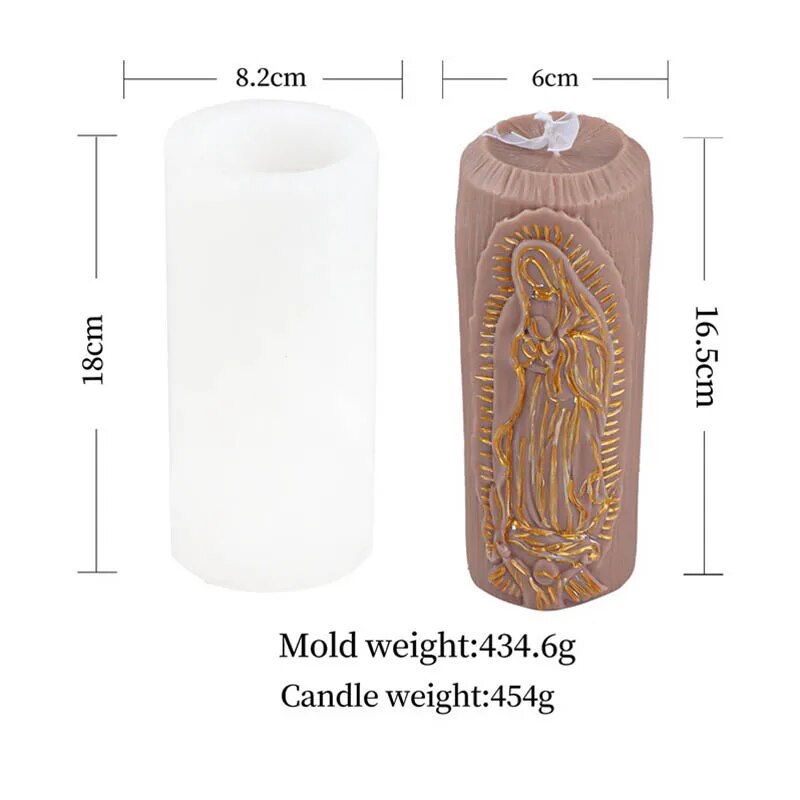 Cylindrical Jesus Family Candle Mould