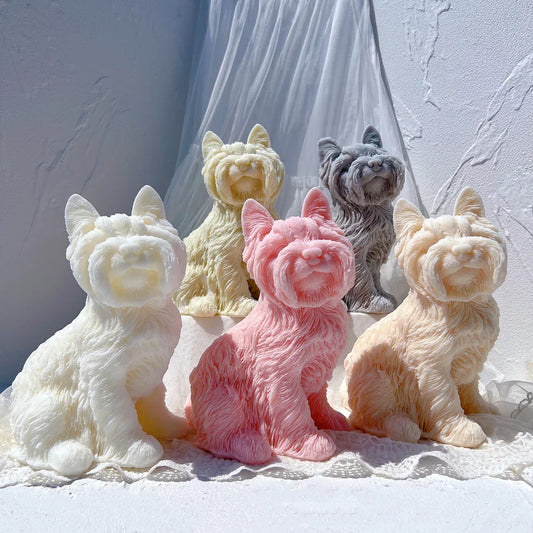 Yorkshire Terrier Dog Statue Candle Silicone Mould