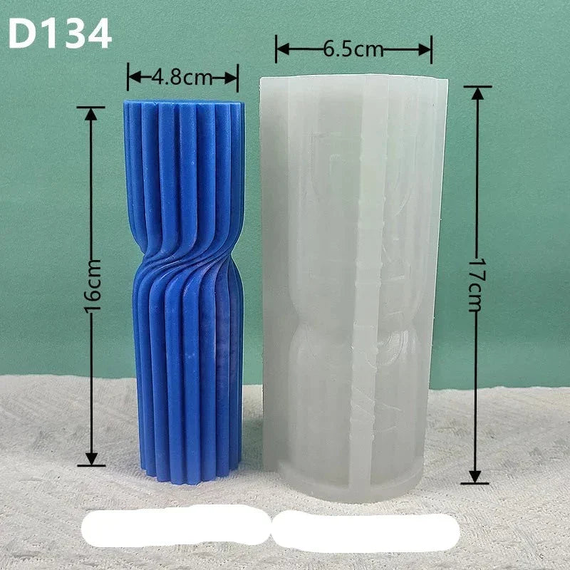 Cylindrical Stripe Pillar Candle Mould