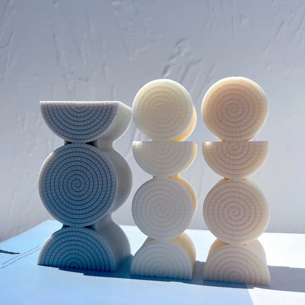 Fluted Swirl Twist Fancy Boho Rainbow Arch Candle Silicone Mould
