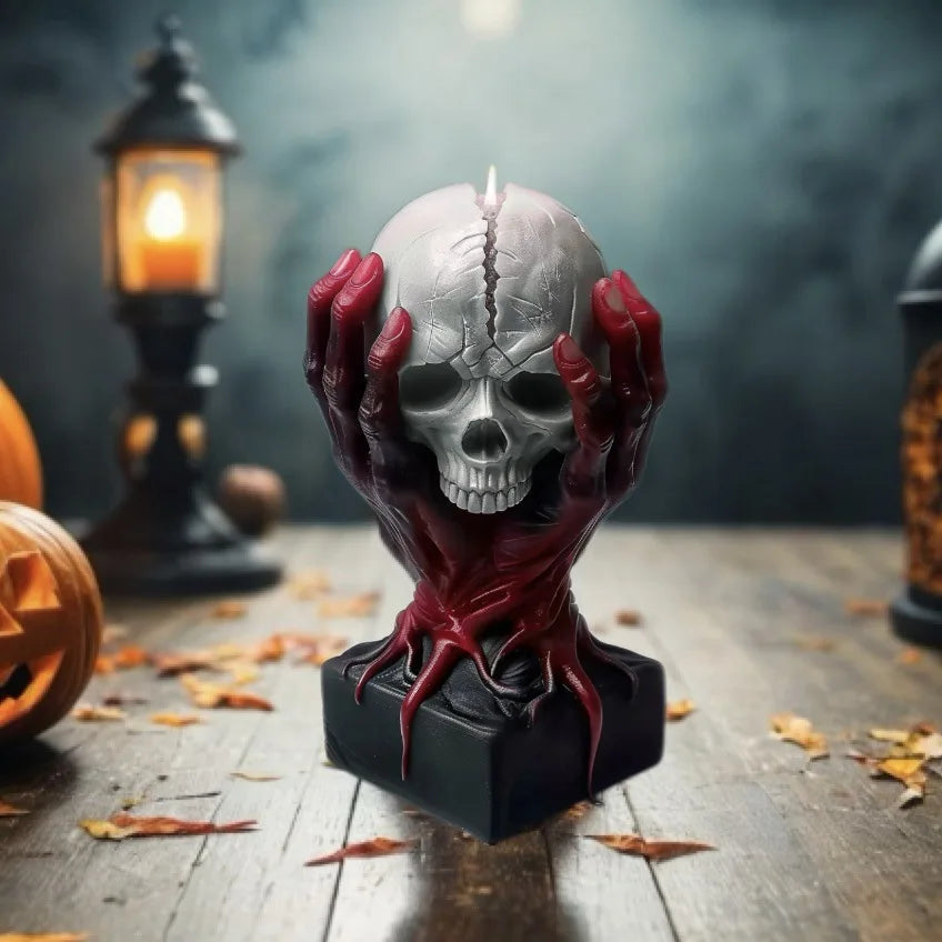 Halloween Handheld Rose Skull Candle Mould