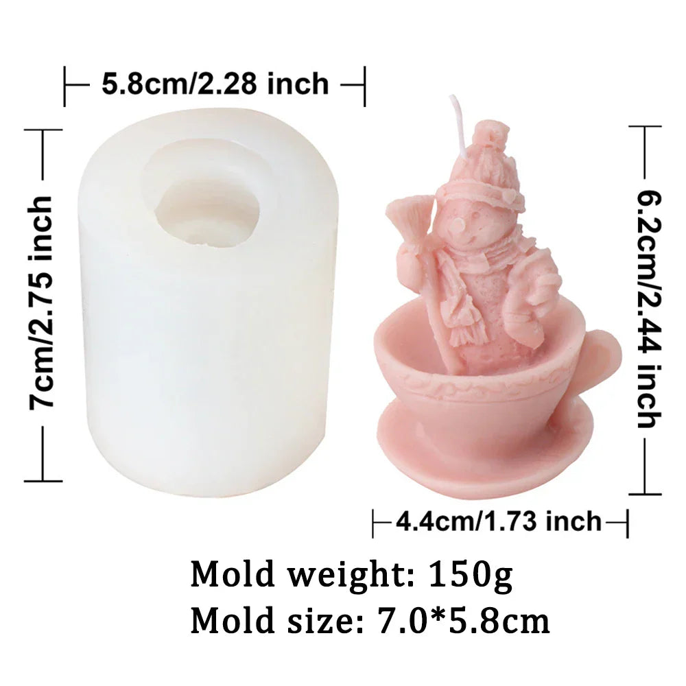 Christmas Mini Santa Cups Silicone Candle Mould - 8 Style