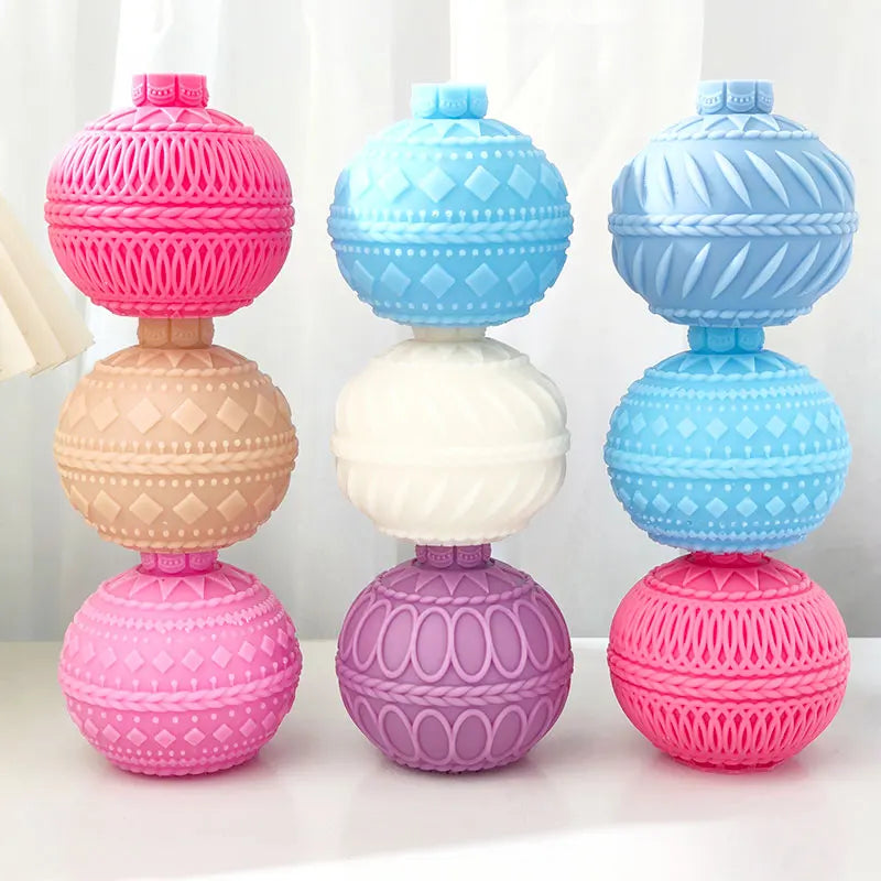 Rococo-style Linear Ball Baubles Candle Mould