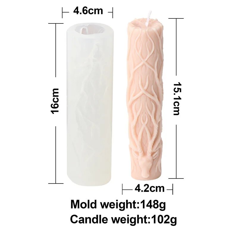 Cylindrical Jesus Family Candle Mould
