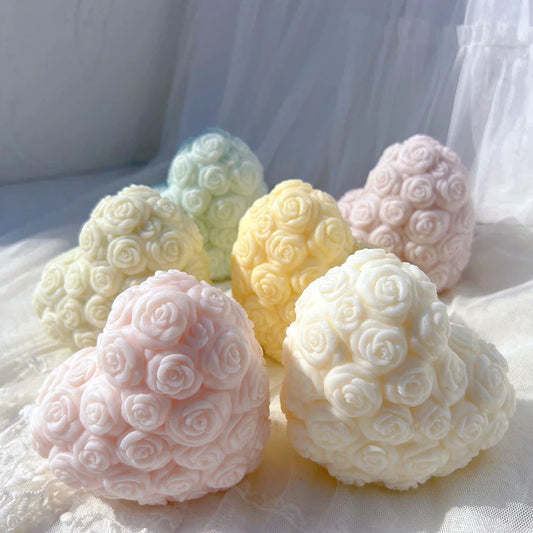 Rose Heart Silicone Candle Mould