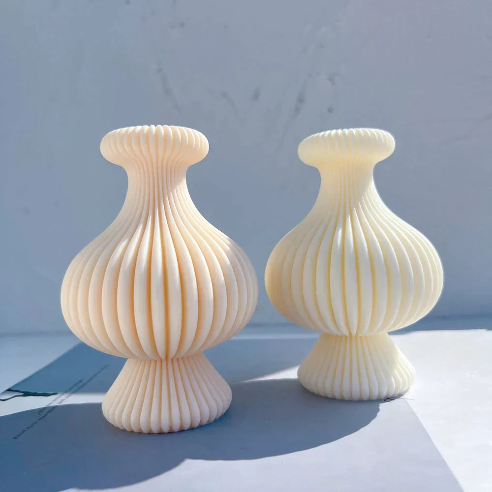 Ribbed Vase Candle Mould