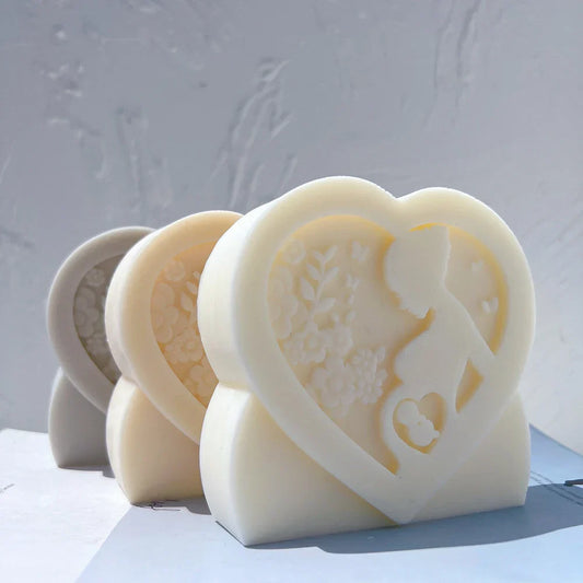 Heart Shaped Figurine Mother Candle Mould