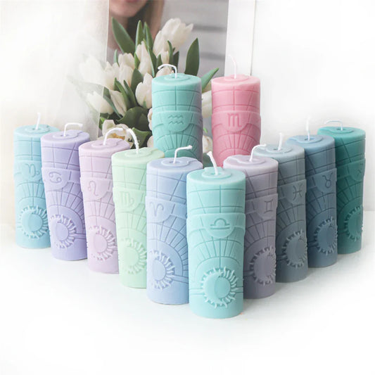 3D Constellation Pillar Candle Mould for Zodiac Designs