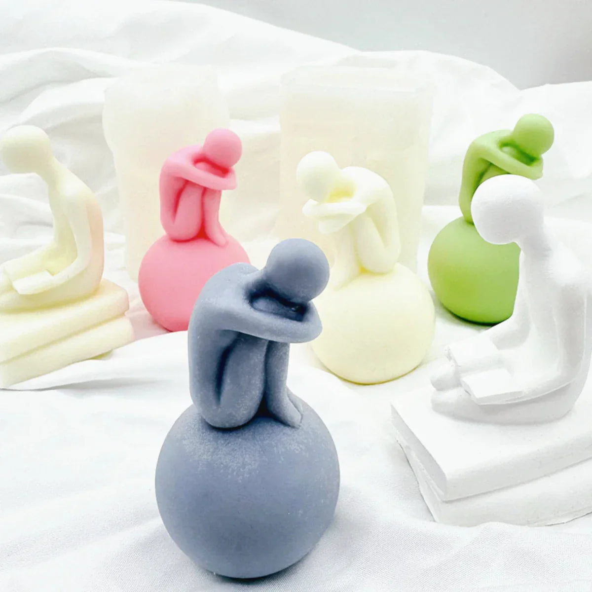 Alone Human Sculpture Candle Mould Silicone