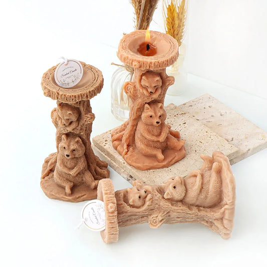 Stump Bear Silicone Candle Mould