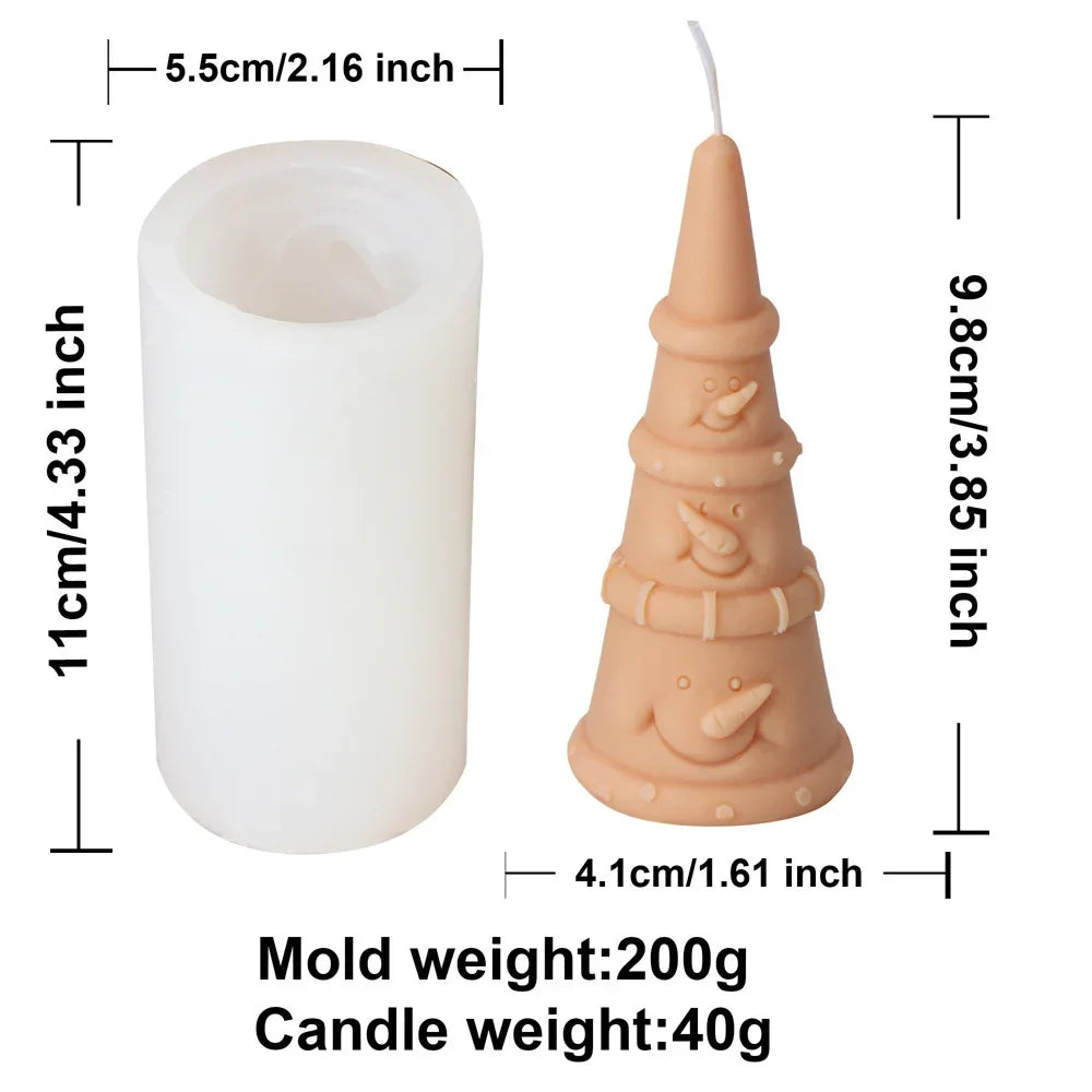 Long Hat Christmas Silicone Candle Moulds