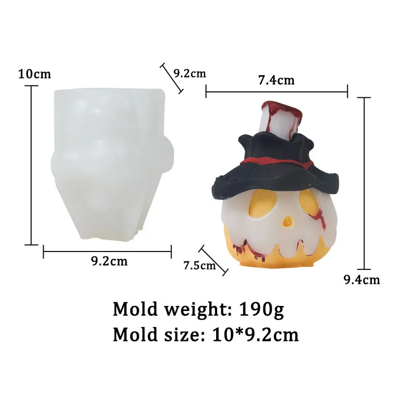 3D Evil Pumpkin Candle Mould