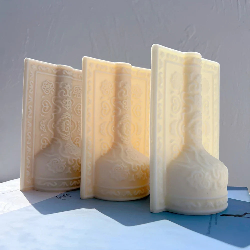 Decorative Arabesque Double Vase Candle Mould